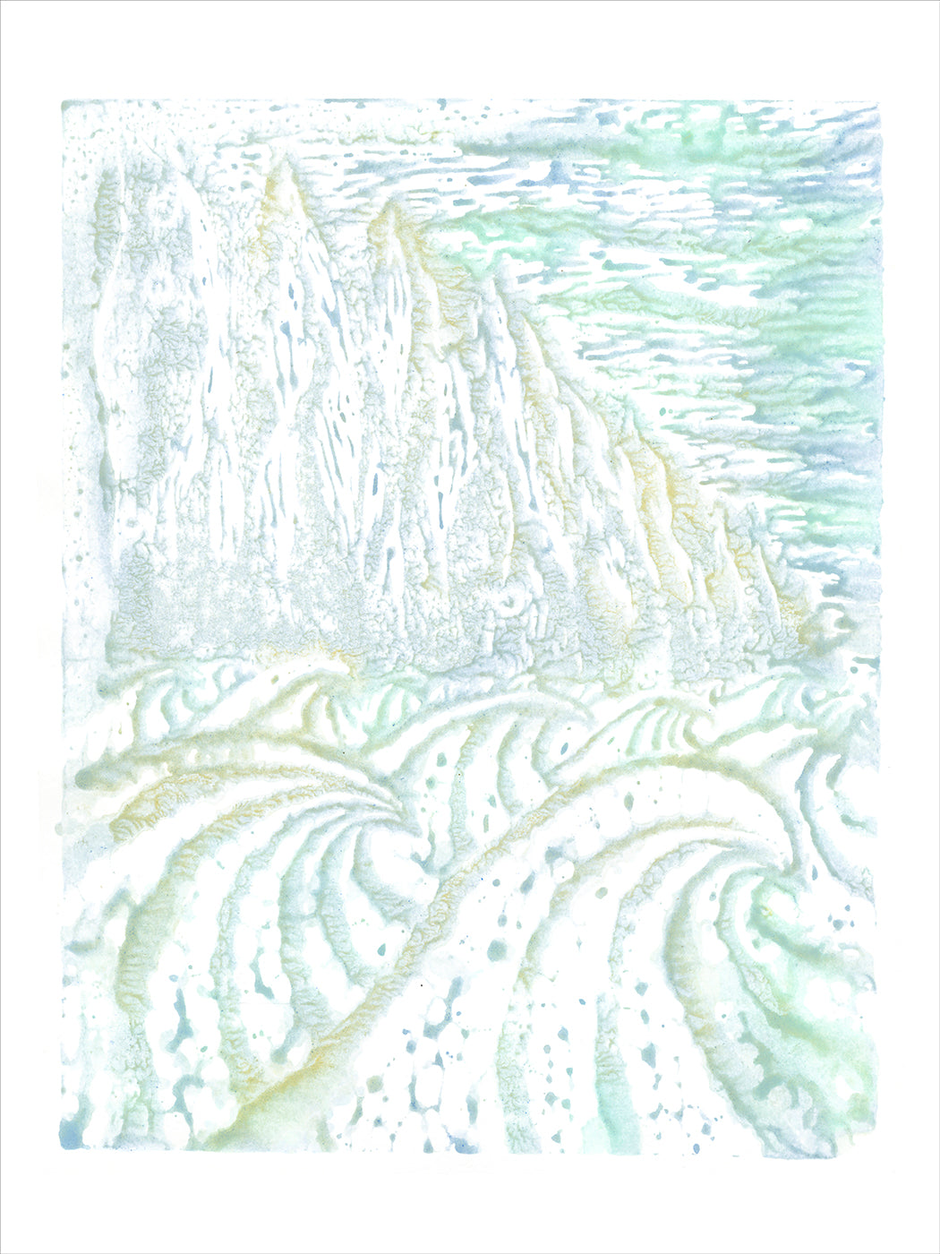Na Pali Seas woodblock print