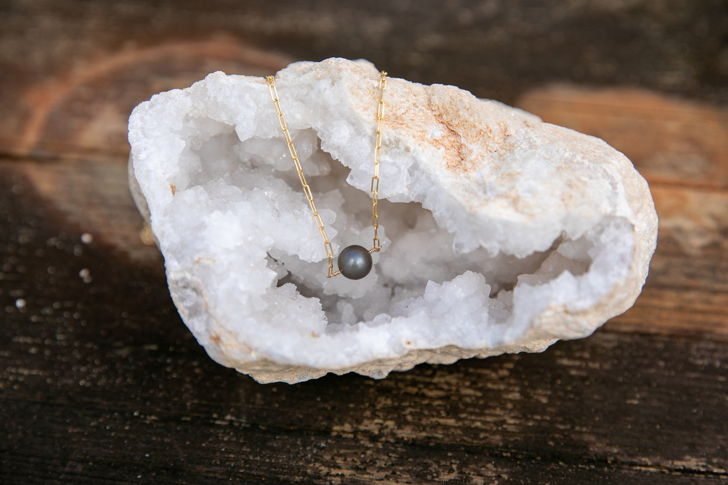 Classic Tahitian Pearl Gold Necklace
