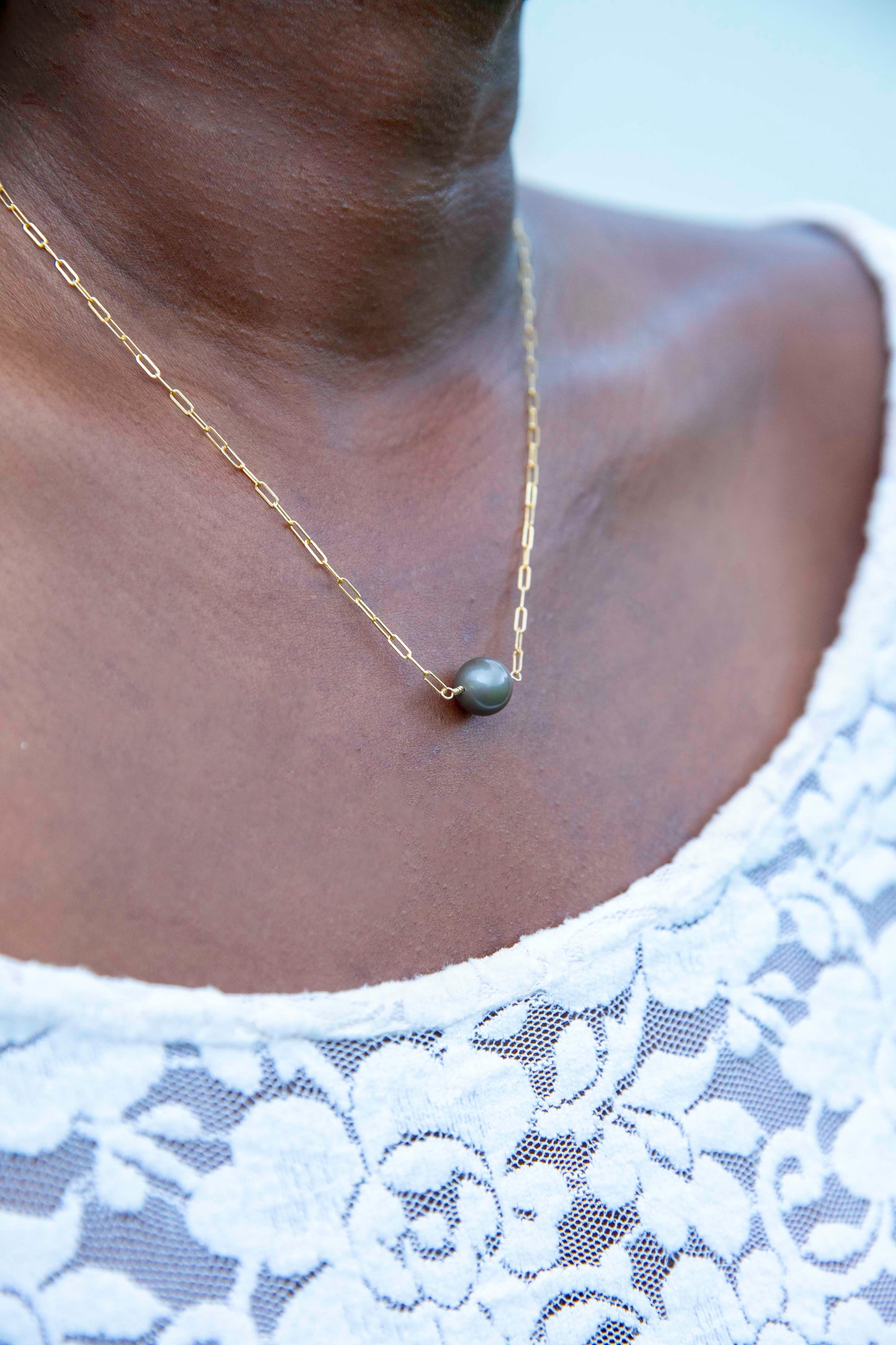 Classic Tahitian Pearl Gold Necklace