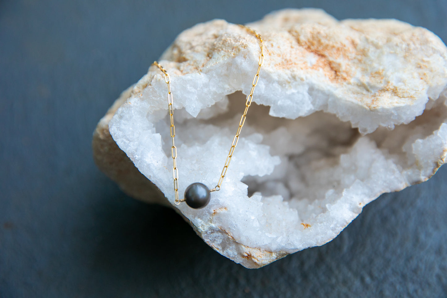 Classic Tahitian Pearl Gold Necklace