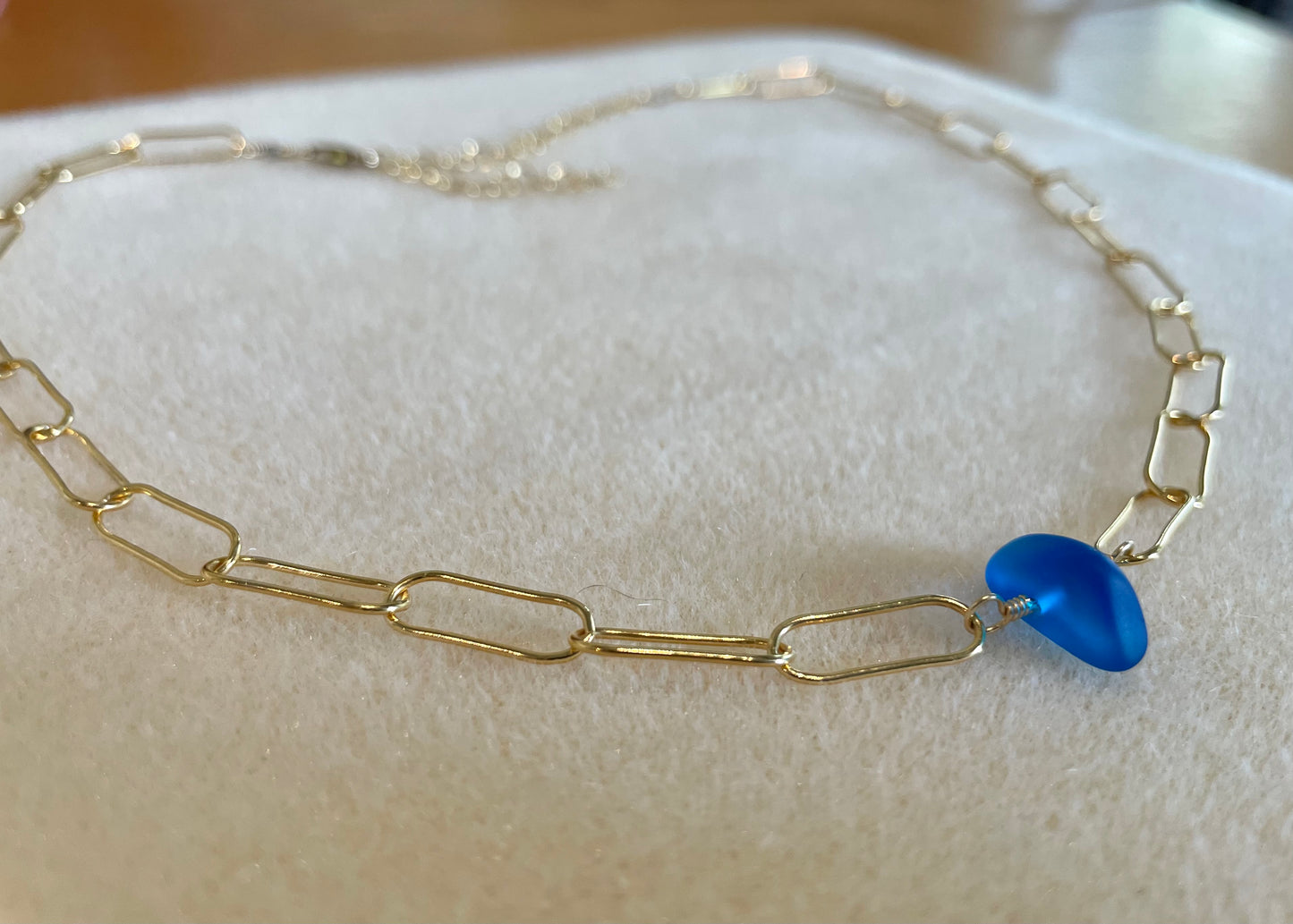 Tumbled Glass Gold Chain
