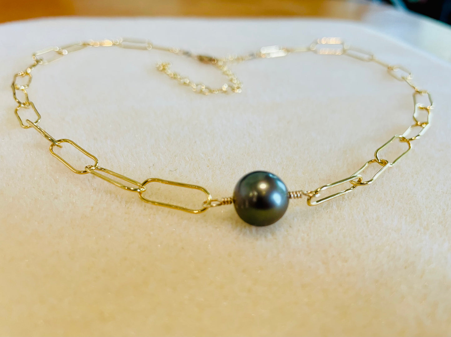 Tahitian Pearl Gold Chain Necklace