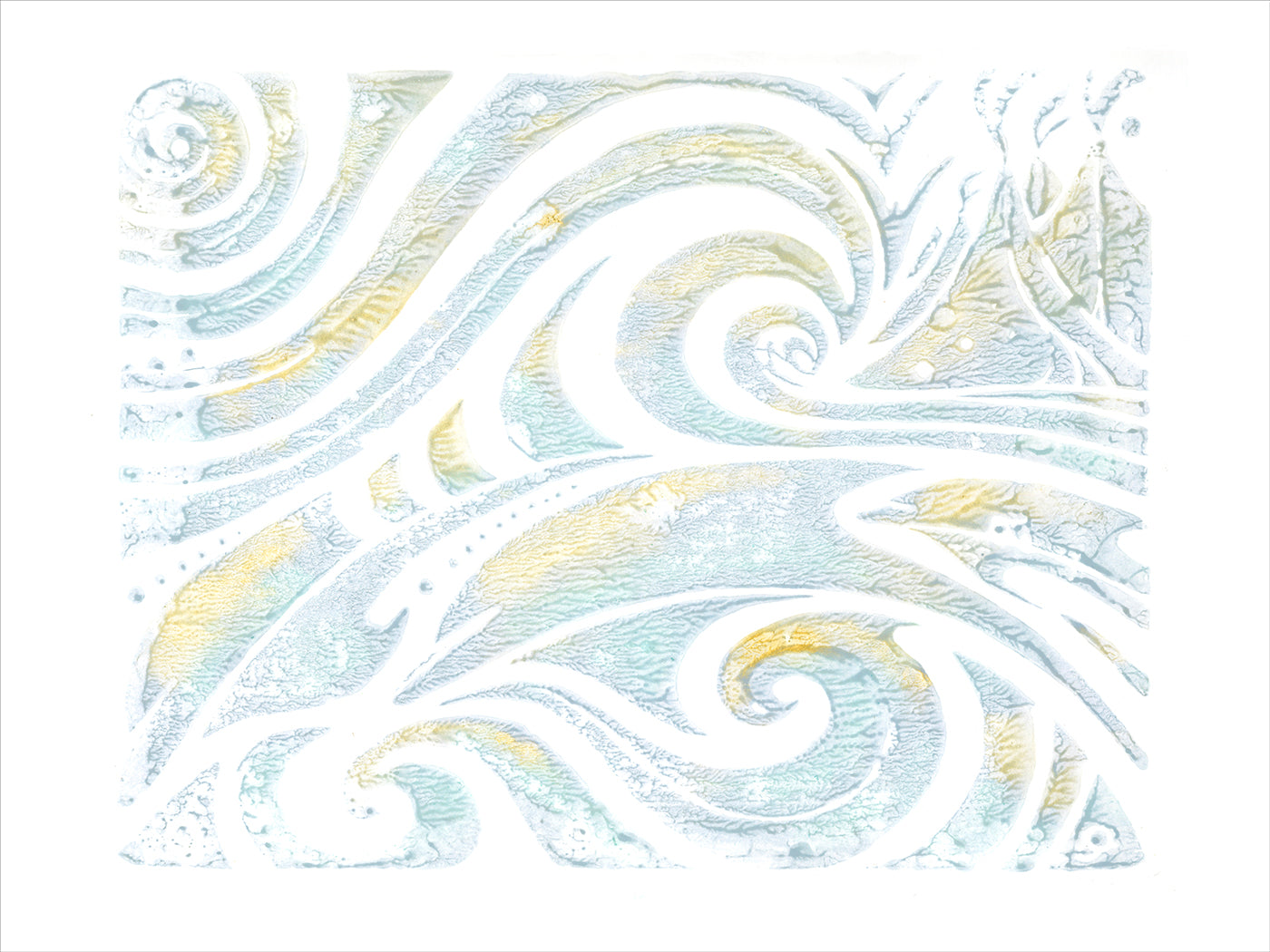 Interconnected woodblock print