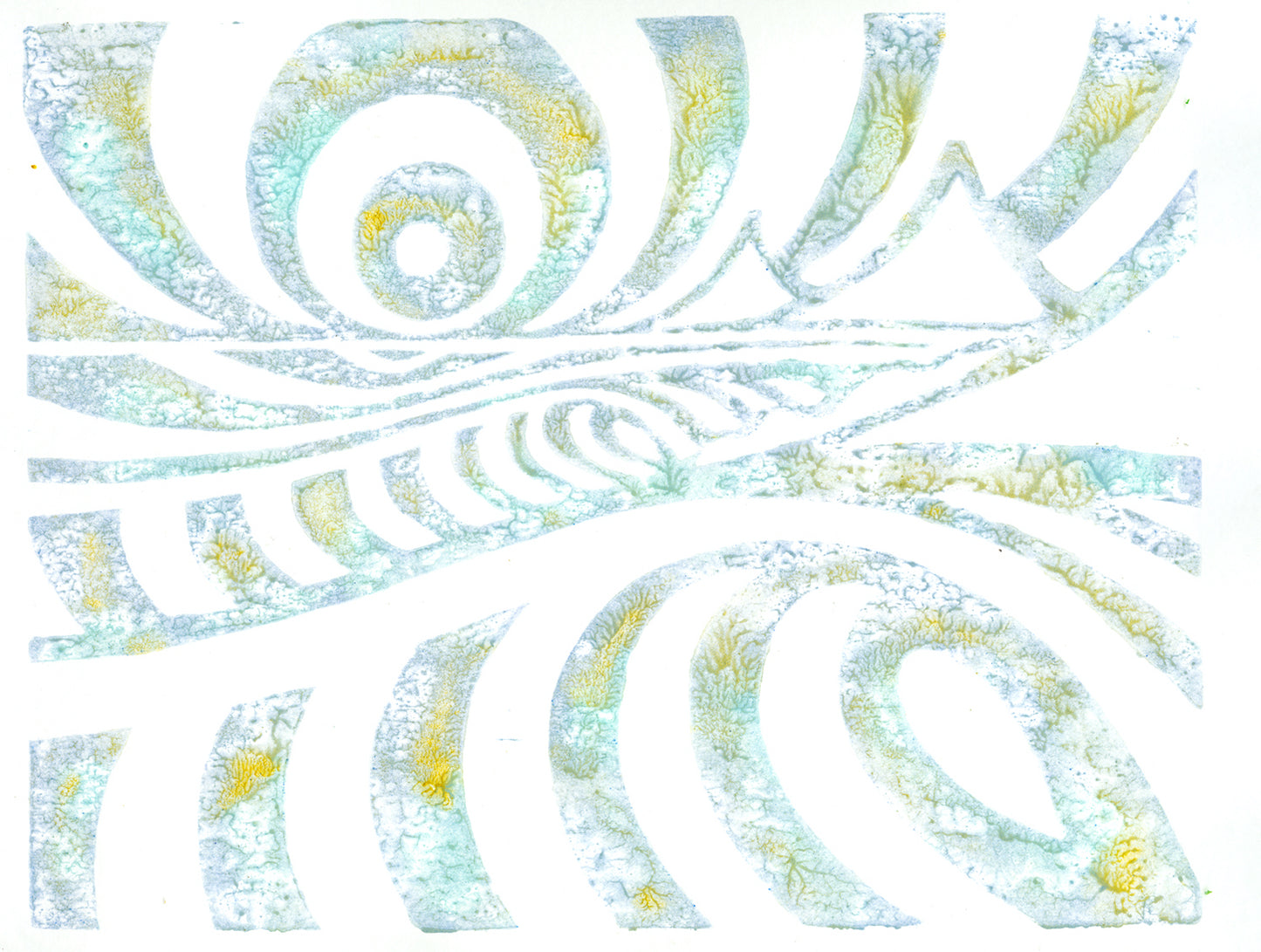 Island Lines woodblock print