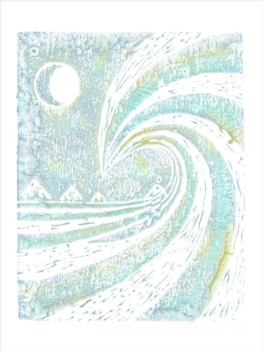 Synchronicity woodblock print