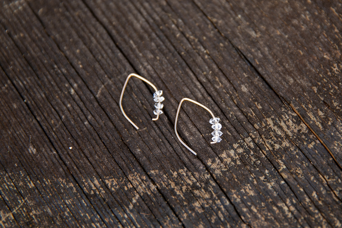 Herkimer Diamond Earrings - Gold