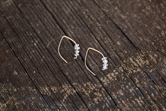 Herkimer Diamond Earrings - Gold