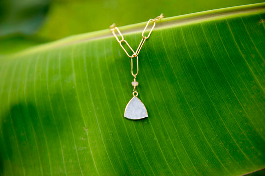 Shimmer Pyramid Gold Chain Necklace