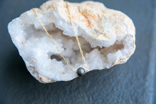 Classic Tahitian Pearl Gold Necklace